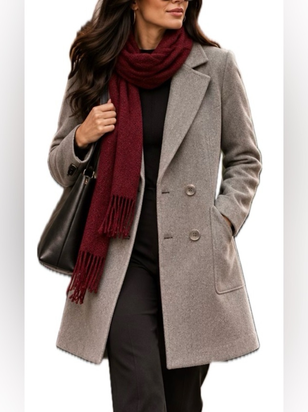 Forever 21 Classic Wool Blend Double Breasted Trench. Women’s M